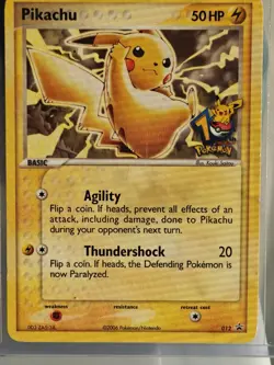 2006 POKEMON BLACK STAR PROMOS #012 PIKACHU JOURNEY ACROSS AMERICA PSA 7 - Image 1