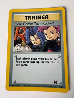 Pokemon TCG Team Rocket 2000 Holo Rare Card 15/82 Here Comes Team Rocket - Image 1
