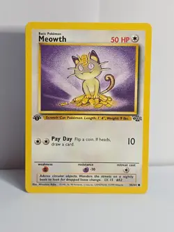 Vintage 1999 Base Set 1st Edition Meowth #56 Persian #42 Lot Pokemon TCG - Image 2