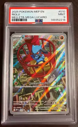 2025 Pokemon MEP Black Star Promos Riolu #010 PSA 9 - Image 1