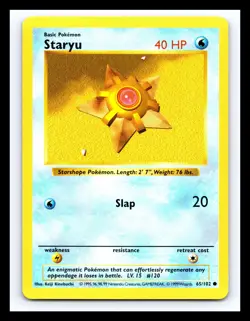 💥 STARYU Shadowless Base Set 1999 Pokemon TCG Non Holo # 65/102 - Image 1