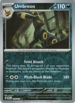Umbreon Reverse Holo 059/131 Rare SV: Prismatic Evolutions NM Pokemon - Image 1