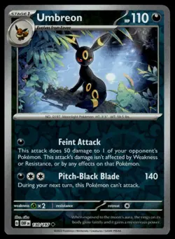 Umbreon #130/197 (REVERSE HOLO) Obsidian Flames Near Mint or Better - Pokemon - Image 1