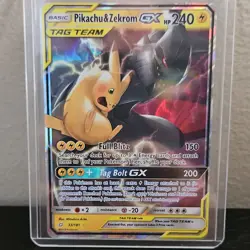 Pokemon Pikachu & Zekrom GX TAG TEAM Ultra Rare Holo 33/181 Team Up 240 HP - Image 1