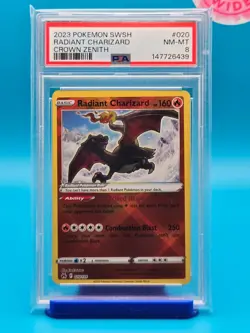 PSA 8 - 2023 POKEMON SWORD AND SHIELD CROWN ZENITH 020 RADIANT CHARIZARD - Image 1