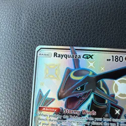 Pokemon Rayquaza GX Hidden Fates 177A/168 Secret Rare Full Art Holo GX NM - Image 3