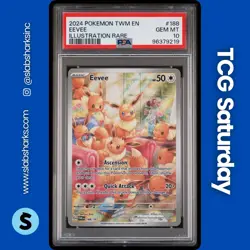 2024 POKEMON TWILIGHT MASQUERADE #188/167 EEVEE ILLUSTRATION RARE PSA 10 - Image 1
