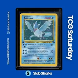 1999 POKEMON FOSSIL 1ST EDITION #2/62 ARTICUNO HOLO RARE - Image 1