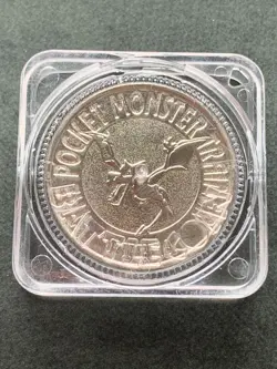 Aerodactyl NO.142 Pokemon Battle Coin Medal 1997 Japan Pokemon Nintendo Silver - Image 1