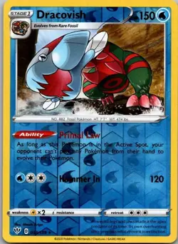 Pokemon Dracovish 53/189 Pokemon TCG Darkness Ablaze Reverse Holo Rare LP - Image 1