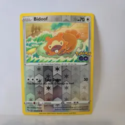 Bidoof (Peelable Ditto) Common Reverse Holo Pokemon GO 059/078 NM Pokemon TCG - Image 1