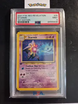 First Edition 2001 Pokemon Neo Revelation 25/64 Starmie PSA Mint 9 - Image 1