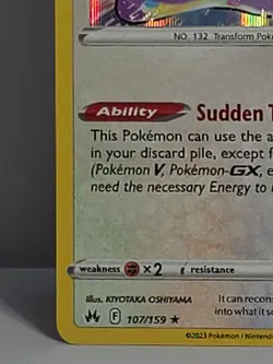 Ditto 107/159 Crown Zenith Holo Rare Holofoil Near Mint - LP Pokemon TCG - Image 4