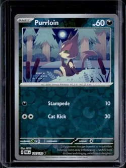 2023 Pokemon SV Paradox Rift Purrloin Reverse Holo #114/182 - Image 1