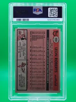 1981 Topps Leon Roberts Seattle Mariners #368 PSA 10 GEM MINT New Slab Low POP 7 - Image 2