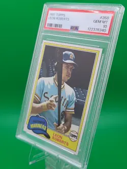 1981 Topps Leon Roberts Seattle Mariners #368 PSA 10 GEM MINT New Slab Low POP 7 - Image 3