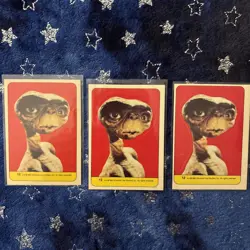 10 Sleeved Vintage 1982 ET Picture Topps Sticker Card Lot -Near Mint - Image 3