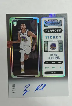 Ryan Rollins Rookie Playoff Ticket /99 On Card Autograph - Image 1