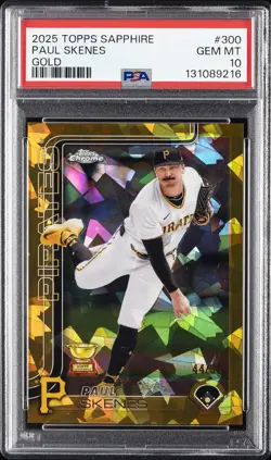 2025 TOPPS CHROME SAPPHIRE GOLD #300 PAUL SKENES 44/50 PSA 10 - Image 1