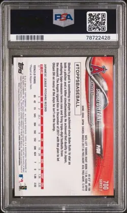 2018 Topps - Shohei Ohtani #700 White Jersey (RC) PSA 10 - Image 2
