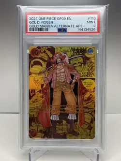 PSA 9 Gol D. Roger Gold Manga OP09-118 One Piece Emperors In The New World, OBO - Image 1