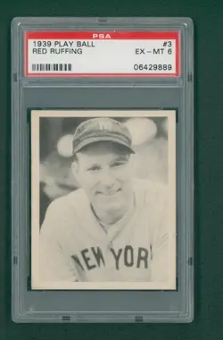 1939 Play Ball Baseball Card - #3 Red Ruffing, PSA 6 EXMT - Image 1