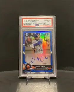 2018 Bowman Chrome CARLOS CORTES BLUE AUTO #/150 Athletics⚾1st Bowman⚾PSA 9 - Image 1