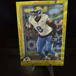 2025 Topps Chrome Jared Verse Yellow Wave #’d /275 Los Angeles Rams #173 - Image 1