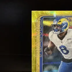 2025 Topps Chrome Jared Verse Yellow Wave #’d /275 Los Angeles Rams #173 - Image 4