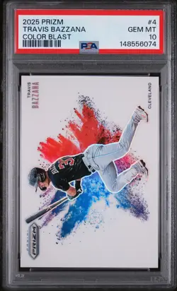 2025 Panini Prizm TRAVIS BAZZANA COLOR BLAST CASE HIT PSA 10 Guardians - Image 1