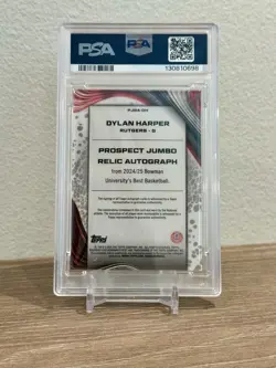 2024 Bowman Best U BLACK 4-Color Jumbo Relic AUTO DYLAN HARPER RUTGERS 8/10 SSP - Image 2