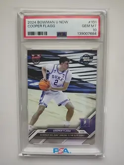 2024 Bowman U Now Cooper Flagg #101 RC Rookie Basketball PSA 10 TOP PICK - Image 1
