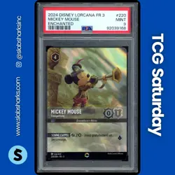2024 DISNEY LORCANA FRENCH CHAPTER 3 #220/204 MICKEY MOUSE ENCHANTED PSA 9 - Image 1