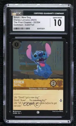 2023 Disney Lorcana The First Chapter 1 Foil Stitch - New Dog CGC 10 Gem Mint - Image 1