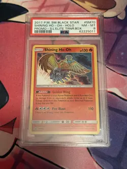 2017 POKEMON SM BLACK STAR PROMO #SM70 SHINING HO-OH-HOLO PSA 8 - Image 1