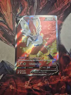 Cinderace V Full Art 178/192 Ultra Rare Rebel Clash Pokemon Card NM - Image 1