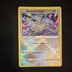 Radiant Eevee Promo Holo 90 HP Pokemon Card SWSH230 Pokemon GO English 2022 - Image 1