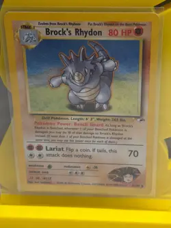 Holo Pokemon Card - Brock's Rhydon - Gym Heroes Set - 2/132 - Image 3