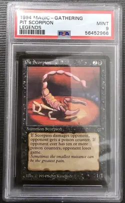 1994 Magic The Gathering PIT SCORPION Legends Mint PSA 9 - Image 1