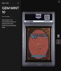 🔥2025 MTG SPM EN #0014 Spectacular Spider-Man 🔥Psa 10 Gem Mint - Image 5