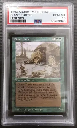 1994 Magic The Gathering GIANT TURTLE 2/4 Legends Mint PSA 10 - Image 1