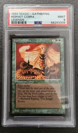 1994 Magic The Gathering HORNET COBRA 2/1 Legends Mint PSA 9 - Image 1