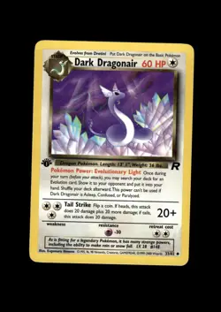 2000 Pokemon Team Rocket 1st Ed: # 33 Dark Dragonair NM-MT OR BETTER - Image 1