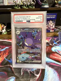 2025 POKEMON DRI EN-DESTINED RIVALS #234 TEAM ROCKET'S CROBAT EX PSA 10 - Image 1