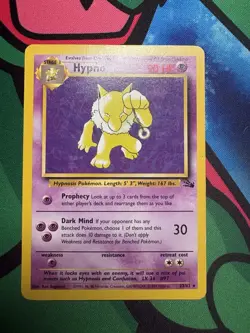 Pokemon TCG Hypno Fossil Card 23/62 Unlimited Regular Non-Holo Rare MP - Image 1