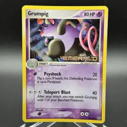 Pokemon TCG Grumpig Ex Emerald 29/106 Reverse Holo Stamped 2005 LP Excellent - Image 1