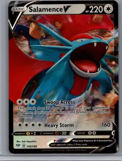 Pokemon TCG Salamence v Darkness Ablaze Holo Ultra Rare Card 143/189 - Image 1