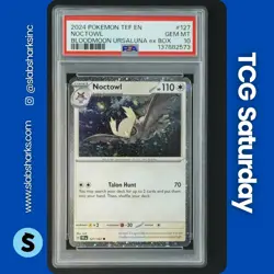 2024 POKEMON TEMPORAL FORCES BLOODMOON URSALUNA EX BOX #127/162 NOCTOWL PSA 10 - Image 1