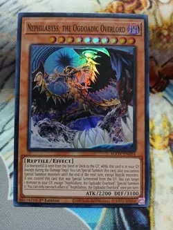 Yugioh Nephilabyss, the Ogdoadic Overlord Super Rare AGOV-EN016 1st Ed Near Mint - Image 1