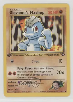 Giovanni's Machop 1st Ed. Pokemon Gym Challenge #72 2000 - Image 1